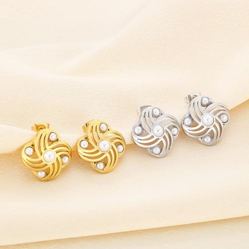 Stainless Steel Stud Earrings, 304 Stainless Steel, Vacuum Ion Plating, for woman, more colors for choice, Sold By Pair