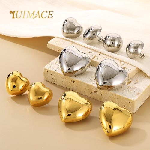 Stainless Steel Stud Earrings, 304 Stainless Steel, Vacuum Ion Plating, for woman, more colors for choice, Sold By Pair