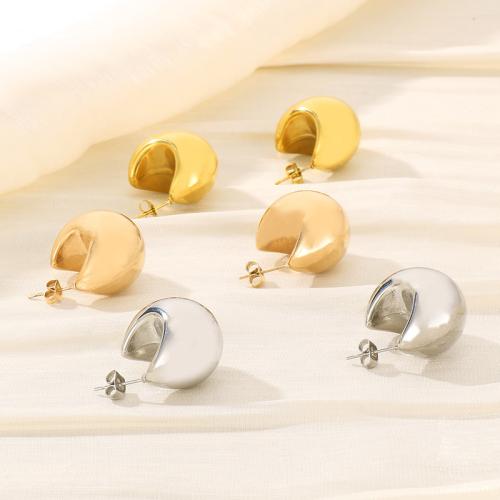 Stainless Steel Stud Earrings, 304 Stainless Steel, Vacuum Ion Plating, for woman, more colors for choice, Sold By Pair