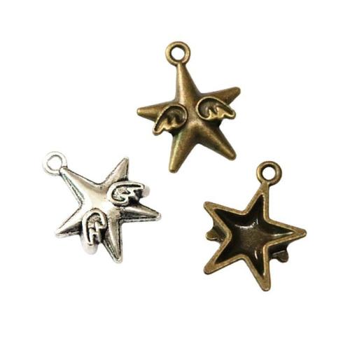 Tibetan Style Star Pendant, plated, DIY, more colors for choice, 21.70x18mm, 50PCs/Bag, Sold By Bag