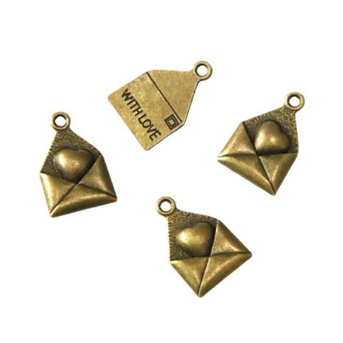 Tibetan Style Pendants, Envelope, antique brass color plated, DIY, 18x12mm, 100PCs/Bag, Sold By Bag