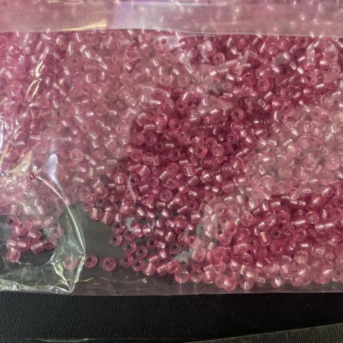 Perles en verre rocaille dépolies, perles de rocaille en verre, Rond, givré, violet clair, 3x3.6mm, Trou:Environ 1.5mm, Environ 7000PC/sac, Vendu par sac