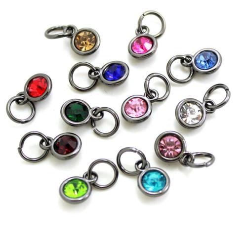 Tibetan Style Pendants, with Crystal, DIY, more colors for choice, 15x7mm, Sold By PC