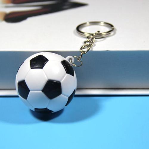 Bag Purse Charms Keyrings Keychains, PVC Plastic, Unisex, more colors for choice, football diameter  about 3.5CM, Sold By PC