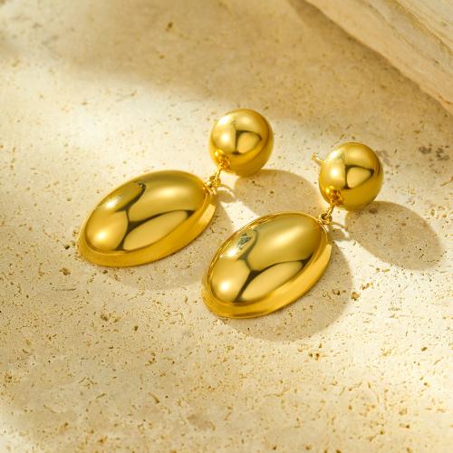 Stainless Steel Drop Earring, 304 Stainless Steel, 18K gold plated, fashion jewelry & for woman, golden, 17.20x37.90mm, Sold By Pair