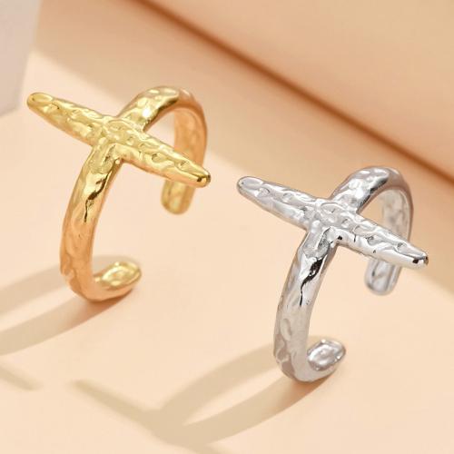 Stainless Steel Finger Ring, 304 Stainless Steel, Cross, fashion jewelry & for woman, more colors for choice, US Ring Size:7, Sold By PC