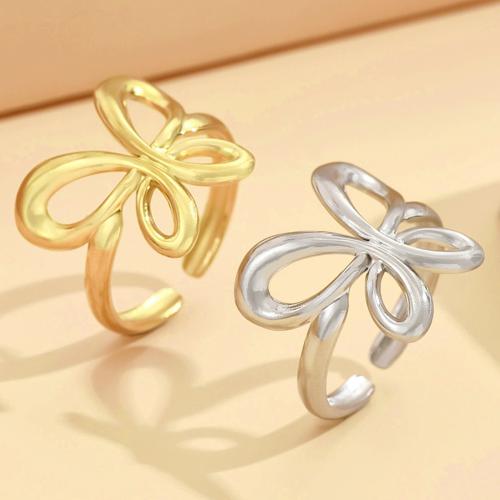 Stainless Steel Finger Ring, 304 Stainless Steel, Butterfly, fashion jewelry & for woman, more colors for choice, US Ring Size:7, Sold By PC