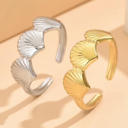 Stainless Steel Finger Ring, 304 Stainless Steel, Shell, fashion jewelry & for woman, more colors for choice, US Ring Size:7, Sold By PC