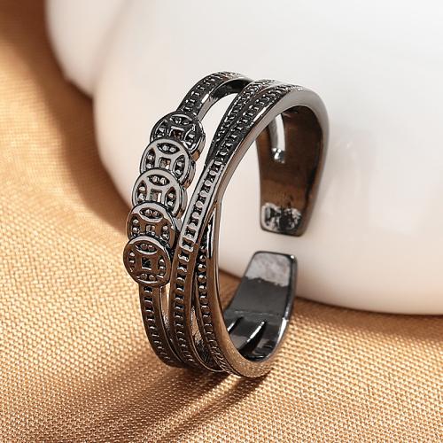 Bague en laiton, bijoux de mode & pour femme, noire, Vendu par PC