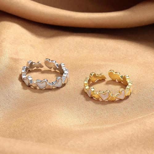 Brass Finger Ring, Heart, epoxy gel, fashion jewelry & for woman, more colors for choice, Sold By PC