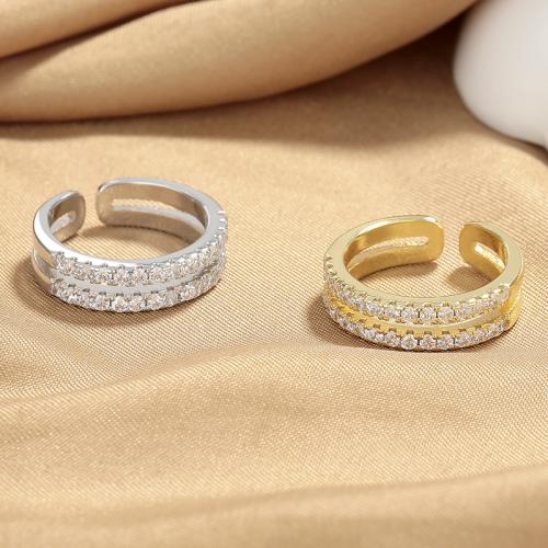 Cubic Zirconia Micro Pave Brass Ring, fashion jewelry & micro pave cubic zirconia & for woman, more colors for choice, Sold By PC