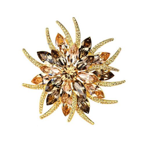 Tibetan Style Brooches, fashion jewelry & for woman & with rhinestone, more colors for choice, 68x68mm, Sold By PC