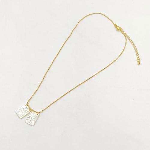 Brass Necklace, with Shell, with 2 Inch extender chain, gold color plated, fashion jewelry & for woman, nickel, lead & cadmium free, 11.33x15.98mm, Length:Approx 18 Inch, Sold By PC