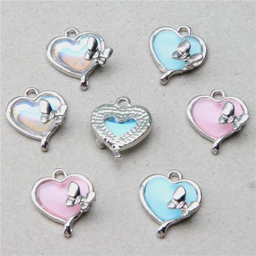 Tibetan Style Rhinestone Pendants, Heart, silver color plated, DIY & with rhinestone, more colors for choice, nickel, lead & cadmium free, 16.80x14x6.30mm, 100PCs/Bag, Sold By Bag