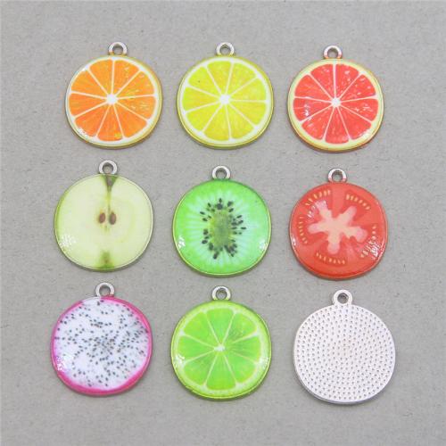 Tibetan Style Enamel Pendants, Round, plated, DIY & different designs for choice & with rhinestone, more colors for choice, nickel, lead & cadmium free, 23.60x20x1.90mm, 100PCs/Bag, Sold By Bag