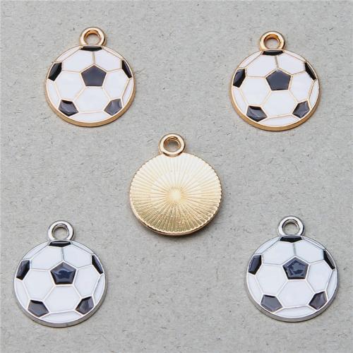 Tibetan Style Enamel Pendants, Football, plated, DIY, more colors for choice, nickel, lead & cadmium free, 16.30x13.30x1.60mm, 100PCs/Bag, Sold By Bag