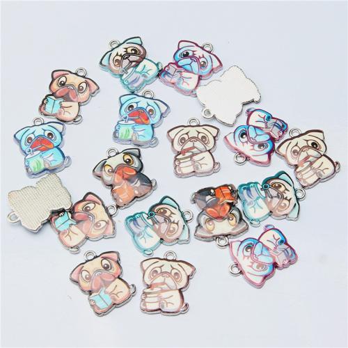 Tibetan Style Enamel Pendants, Dog, plated, DIY & different designs for choice, more colors for choice, nickel, lead & cadmium free, 19x15.90x2.20mm, 100PCs/Bag, Sold By Bag