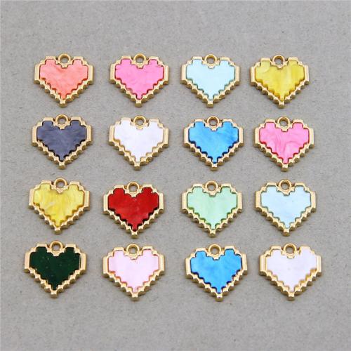 Tibetan Style Heart Pendants, plated, DIY & enamel, more colors for choice, nickel, lead & cadmium free, 16x15x3mm, 100PCs/Bag, Sold By Bag