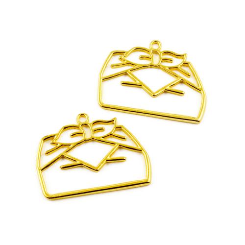 Tibetan Style Pendants, gold color plated, DIY, 42x31mm, 100PCs/Bag, Sold By Bag