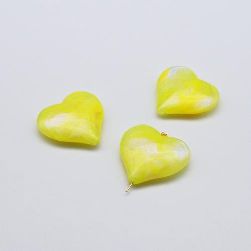 Acrylic Jewelry Beads, Heart, DIY, more colors for choice, 36x39mm, 4PCs/Bag, Sold By Bag