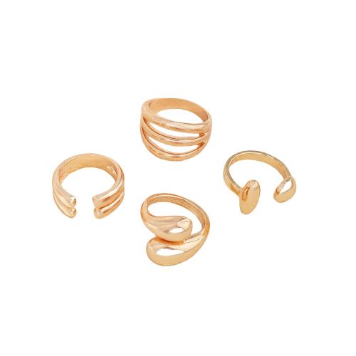 Tibetan Style Ring Set, plated, 4 pieces & fashion jewelry & for woman, golden, Sold By Set