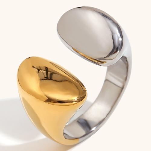 Stainless Steel Finger Ring, 304 Stainless Steel, plated, fashion jewelry & for woman & two tone, Sold By PC