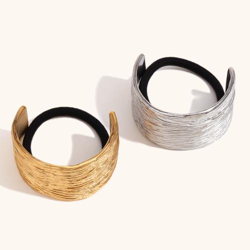 Ponytail Holder, 304 Stainless Steel, with Rubber Band, plated, fashion jewelry & for woman, more colors for choice, Sold By PC