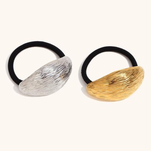 Ponytail Holder, 304 Stainless Steel, with Rubber Band, plated, fashion jewelry & for woman, more colors for choice, Sold By PC