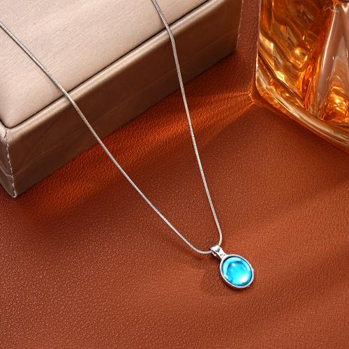 Tibetan Style Jewelry Necklace, with Aquamarine, plated, fashion jewelry & for woman, original color, Sold By PC