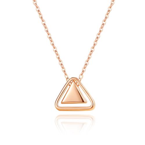 925 Sterling Silver Necklaces, with 5CM extender chain, Triangle, for woman, more colors for choice, Length:Approx 40 cm, Sold By PC