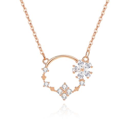 Zircon cubique Micro Pave collier en argent Sterling, argent sterling 925, avec 5CM chaînes de rallonge, pavé de micro zircon & pour femme, plus de couleurs à choisir, Longueur:Environ 40 cm, Vendu par PC