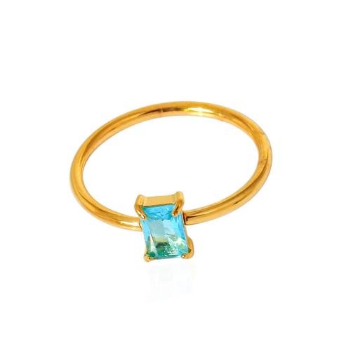 Bague acier titane, Placage, normes différentes pour le choix & pavé de micro zircon & pour femme, plus de couleurs à choisir, Vendu par PC