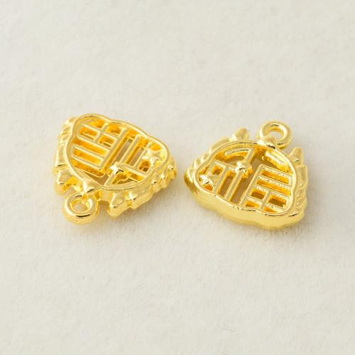 Tibetan Style Pendants, plated, DIY, golden, 12mm, Hole:Approx 1.3mm, Sold By PC