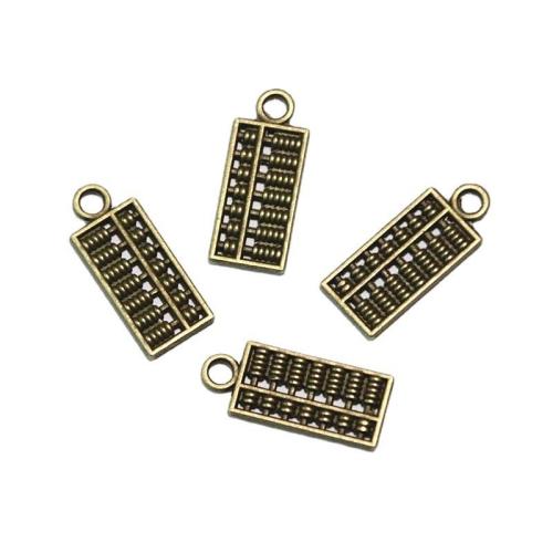 Tibetan Style Pendants, Abacus, antique brass color plated, DIY, 24.20x10.10mm, 100PCs/Bag, Sold By Bag