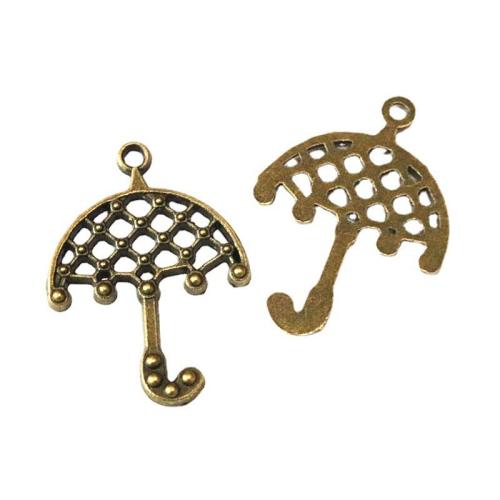 Tibetan Style Pendants, Umbrella, antique brass color plated, DIY, 39x28mm, 40PCs/Bag, Sold By Bag