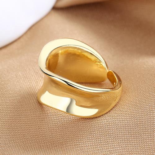 Brass Finger Ring, 18K gold plated, fashion jewelry & for woman, golden, Sold By PC