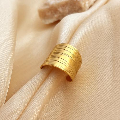 Stainless Steel Finger Ring, 304 Stainless Steel, fashion jewelry & for woman, golden, Sold By PC