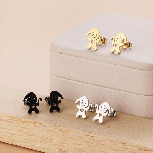 Stainless Steel Stud Earrings, 304 Stainless Steel, Vacuum Ion Plating, Christmas Design & fashion jewelry & for woman, more colors for choice, 10x12mm, 12Pairs/Bag, Sold By Bag