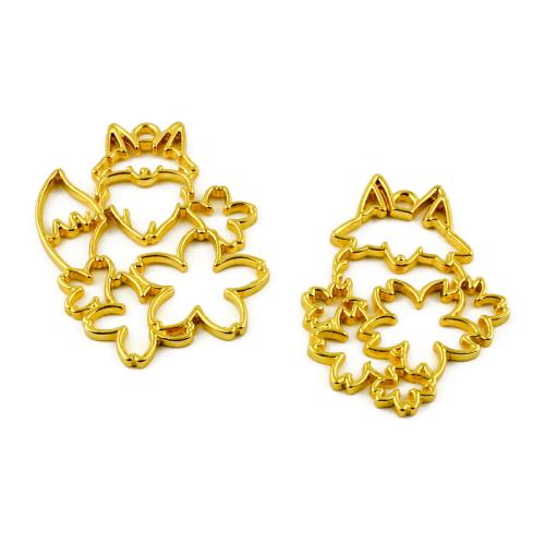 Tibetan Style Animal Pendants, Fox, gold color plated, DIY & different styles for choice, more colors for choice, 100PCs/Bag, Sold By Bag