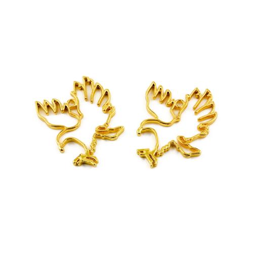 Tibetan Style Animal Pendants, eagle, gold color plated, DIY, 31x39mm, 100PCs/Bag, Sold By Bag