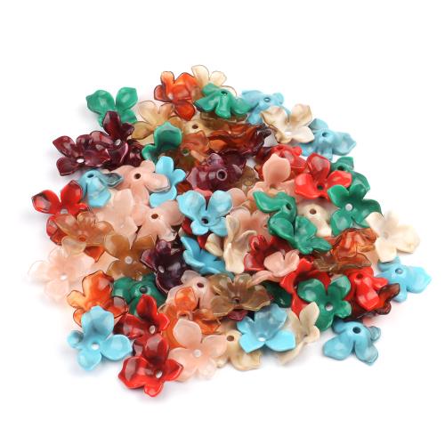 Acrylic Bead Cap, Flower, DIY, more colors for choice, 25x27mm, 30PCs/Bag, Sold By Bag