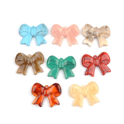 Acrylic Pendants, Bowknot, DIY, more colors for choice, 44x55mm, 3PCs/Bag, Sold By Bag