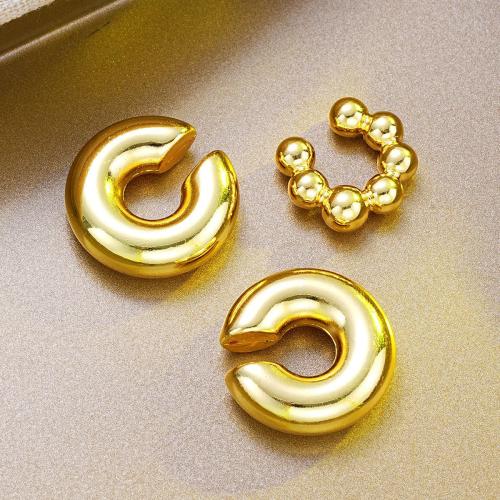 Tibetan Style Earring Clip, plated, three pieces & fashion jewelry & Unisex, golden, Sold By Set