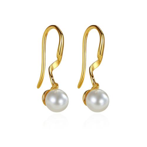 925 Sterling Silver Drop &  Dangle Earrings, with Plastic Pearl, for woman, more colors for choice, 20x5mm, Sold By Pair