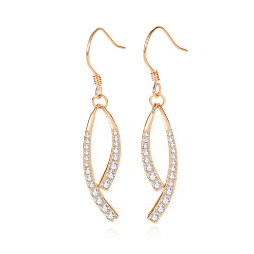 Pendientes de Micro Pavé de Zirconía Cúbica en Plata de Ley, plata de ley 925, micro arcilla de zirconia cúbica & para mujer, más colores para la opción, 43mm, Vendido por Par