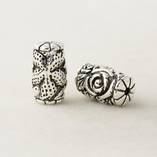 Tibetan Style Jewelry Beads, plated, DIY, silver color, 11x18mm, Hole:Approx 2mm, Sold By PC