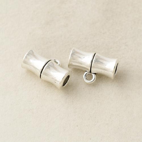 Perles de Bail en alliage de zinc , Placage, DIY, argent, 6.60x14.60mm, Trou:Environ 3.6mm, Vendu par PC