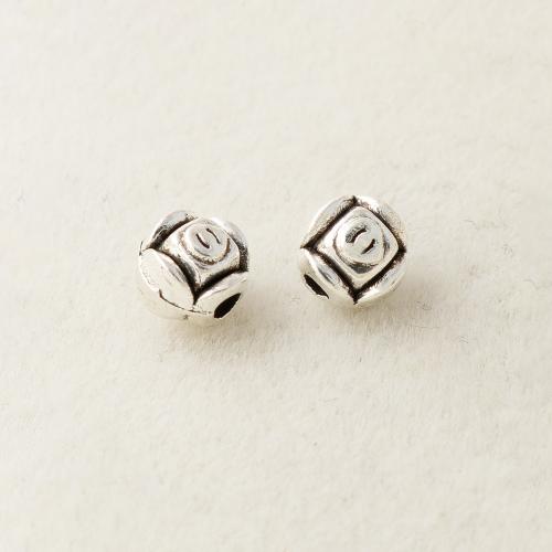 Bijoux de perles en alliage de Zinc , Placage, DIY, argent, 5mm, Trou:Environ 1.5mm, Vendu par PC