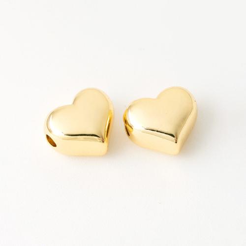 Abalorios de Aleación de Zinc Corazón, chapado, Bricolaje, dorado, 11x9mm, agujero:aproximado 2mm, Vendido por UD