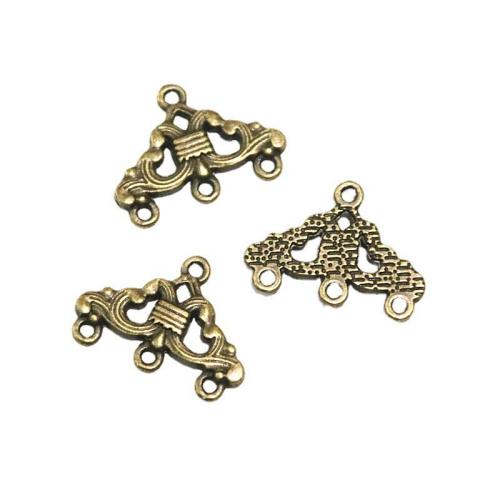 Tibetan Style Connector, Hanger, antique brass color plated, DIY & 1/3 loop, 16x23mm, 100PCs/Bag, Sold By Bag